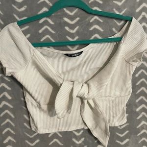 SHEIN off the shoulder knot top